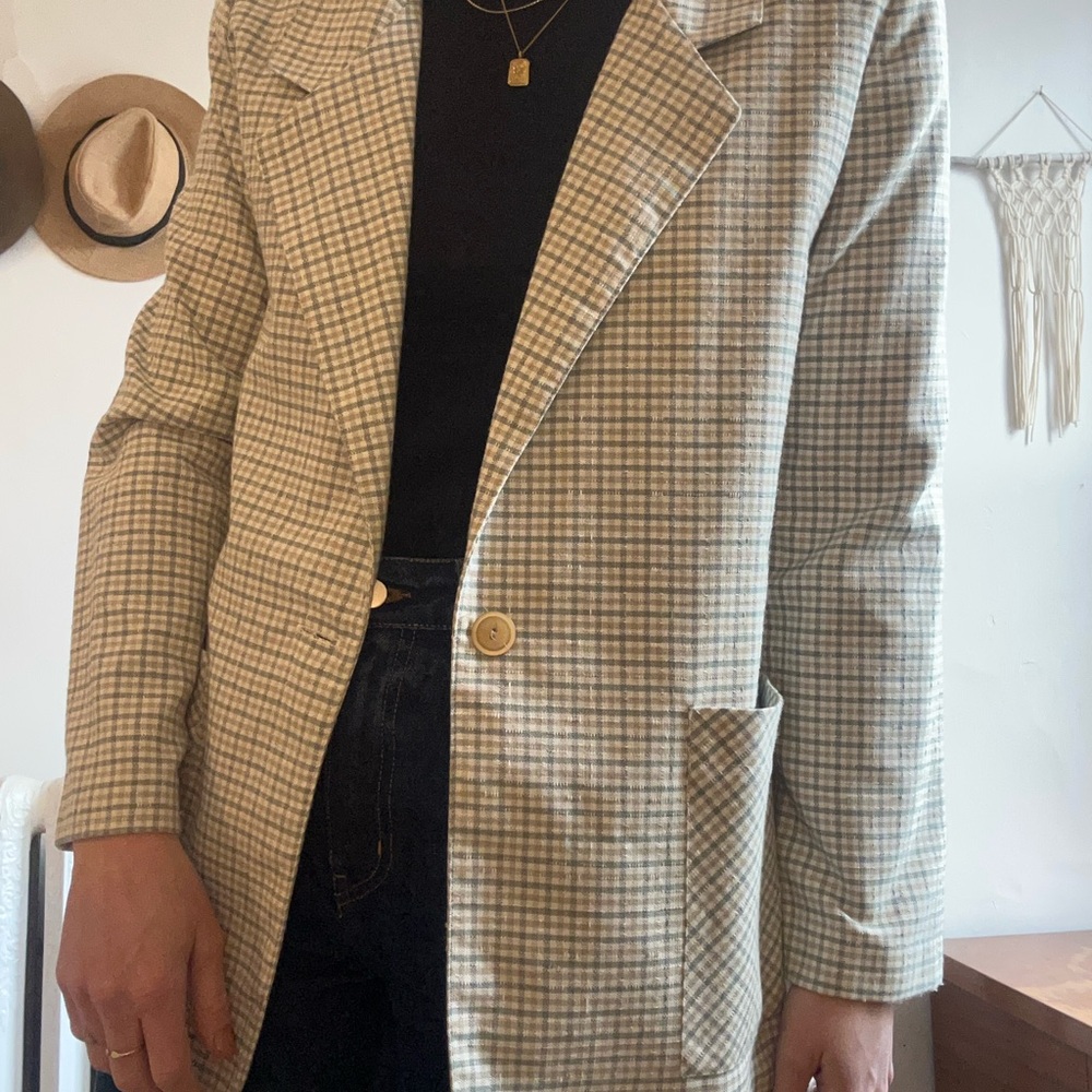 Stylish Checkered Blazer